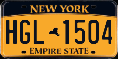 NY license plate HGL1504