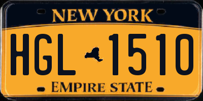 NY license plate HGL1510
