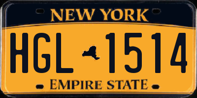 NY license plate HGL1514