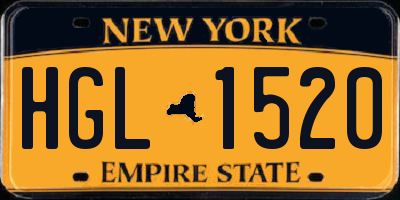 NY license plate HGL1520