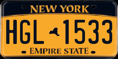 NY license plate HGL1533