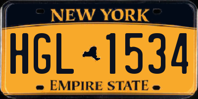 NY license plate HGL1534