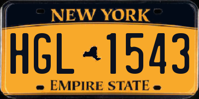NY license plate HGL1543