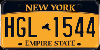 NY license plate HGL1544
