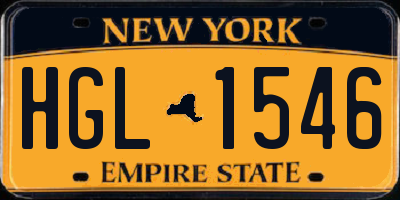 NY license plate HGL1546
