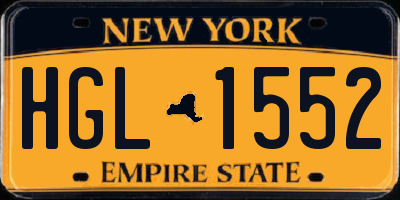 NY license plate HGL1552