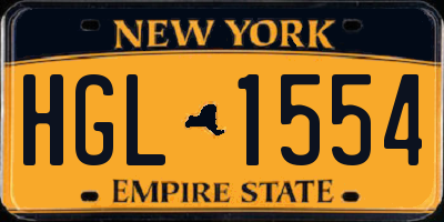 NY license plate HGL1554