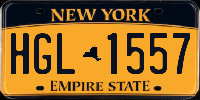 NY license plate HGL1557