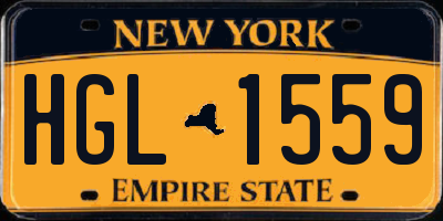 NY license plate HGL1559