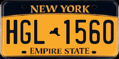 NY license plate HGL1560
