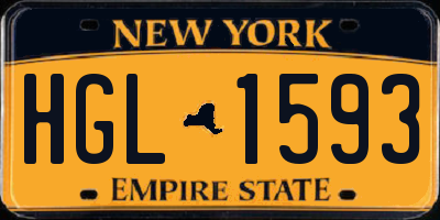 NY license plate HGL1593