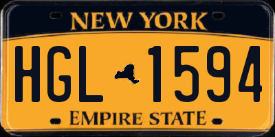 NY license plate HGL1594