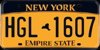 NY license plate HGL1607