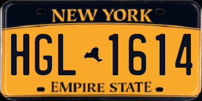 NY license plate HGL1614