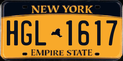 NY license plate HGL1617