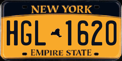 NY license plate HGL1620