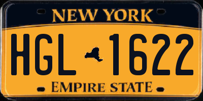 NY license plate HGL1622