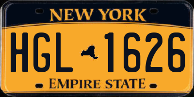 NY license plate HGL1626