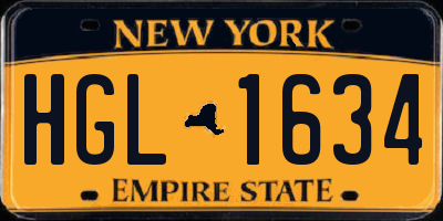 NY license plate HGL1634