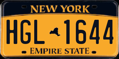 NY license plate HGL1644