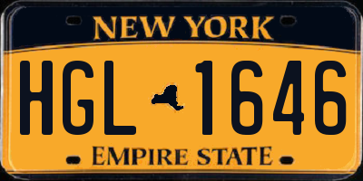 NY license plate HGL1646