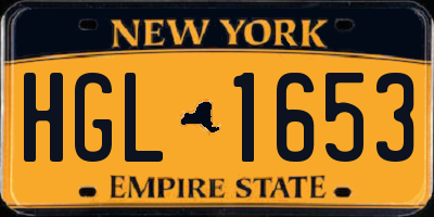 NY license plate HGL1653