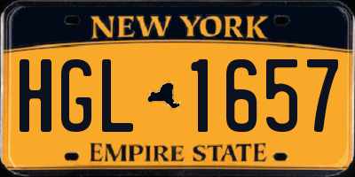 NY license plate HGL1657