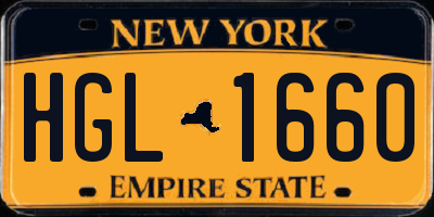 NY license plate HGL1660