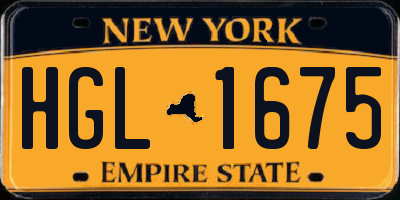 NY license plate HGL1675