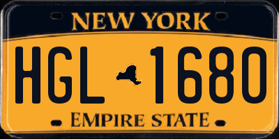 NY license plate HGL1680