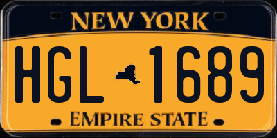 NY license plate HGL1689