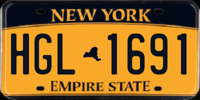 NY license plate HGL1691