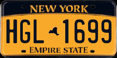 NY license plate HGL1699