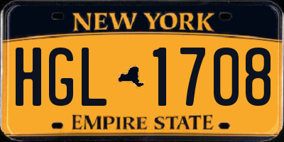 NY license plate HGL1708