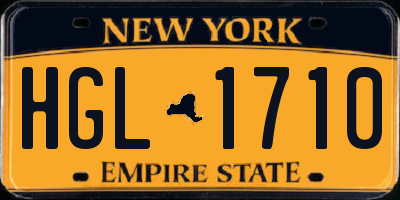 NY license plate HGL1710