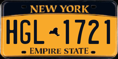 NY license plate HGL1721