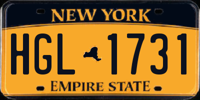 NY license plate HGL1731