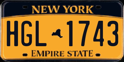 NY license plate HGL1743