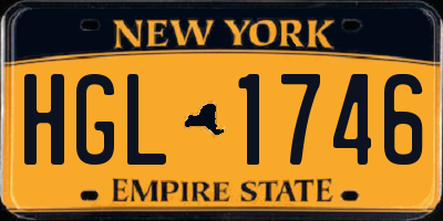 NY license plate HGL1746
