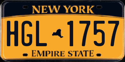 NY license plate HGL1757