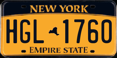 NY license plate HGL1760