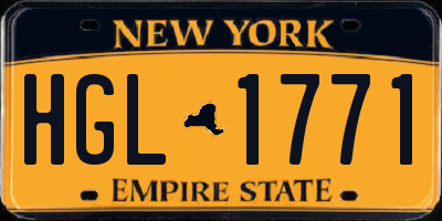 NY license plate HGL1771