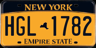 NY license plate HGL1782