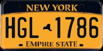 NY license plate HGL1786