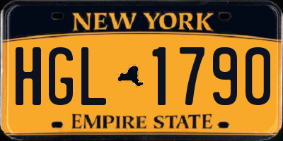 NY license plate HGL1790