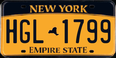 NY license plate HGL1799