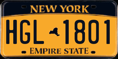 NY license plate HGL1801