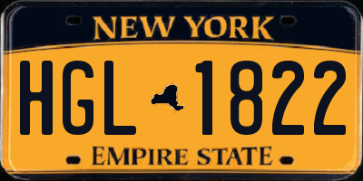 NY license plate HGL1822
