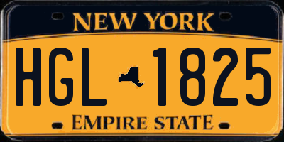 NY license plate HGL1825
