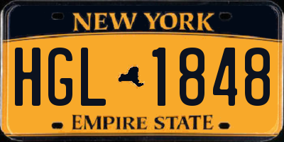 NY license plate HGL1848